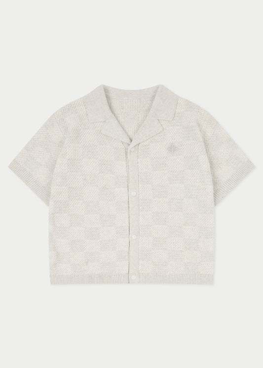 Kids Knitted Checkerboard Shirt