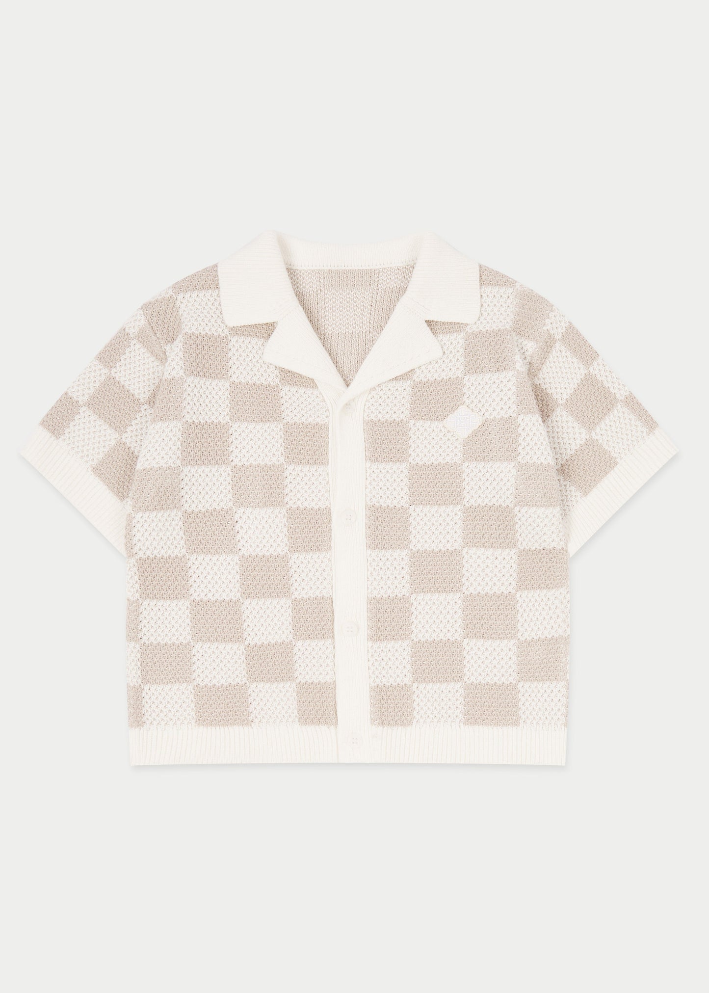 Kids Knitted Checkerboard Shirt