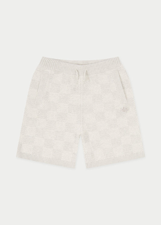 Kids Knitted Checkerboard Shorts