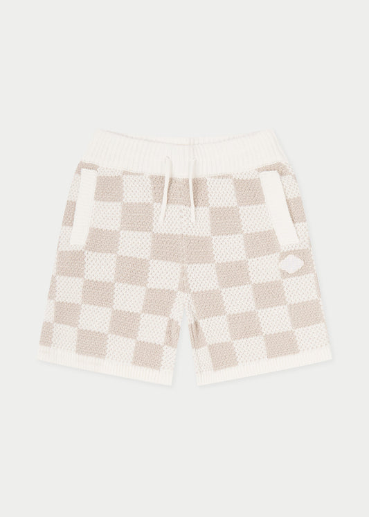Kids Knitted Checkerboard Shorts