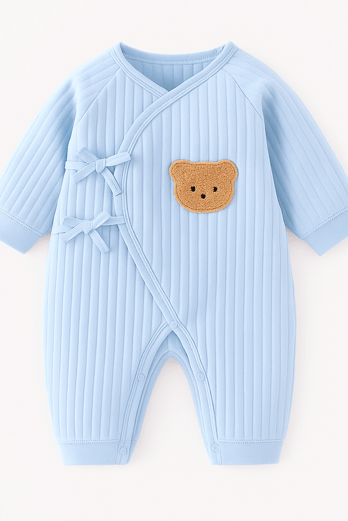 The Teddy Bear Boucle Wrap Baby Grow Romper - Cozy Crew Club