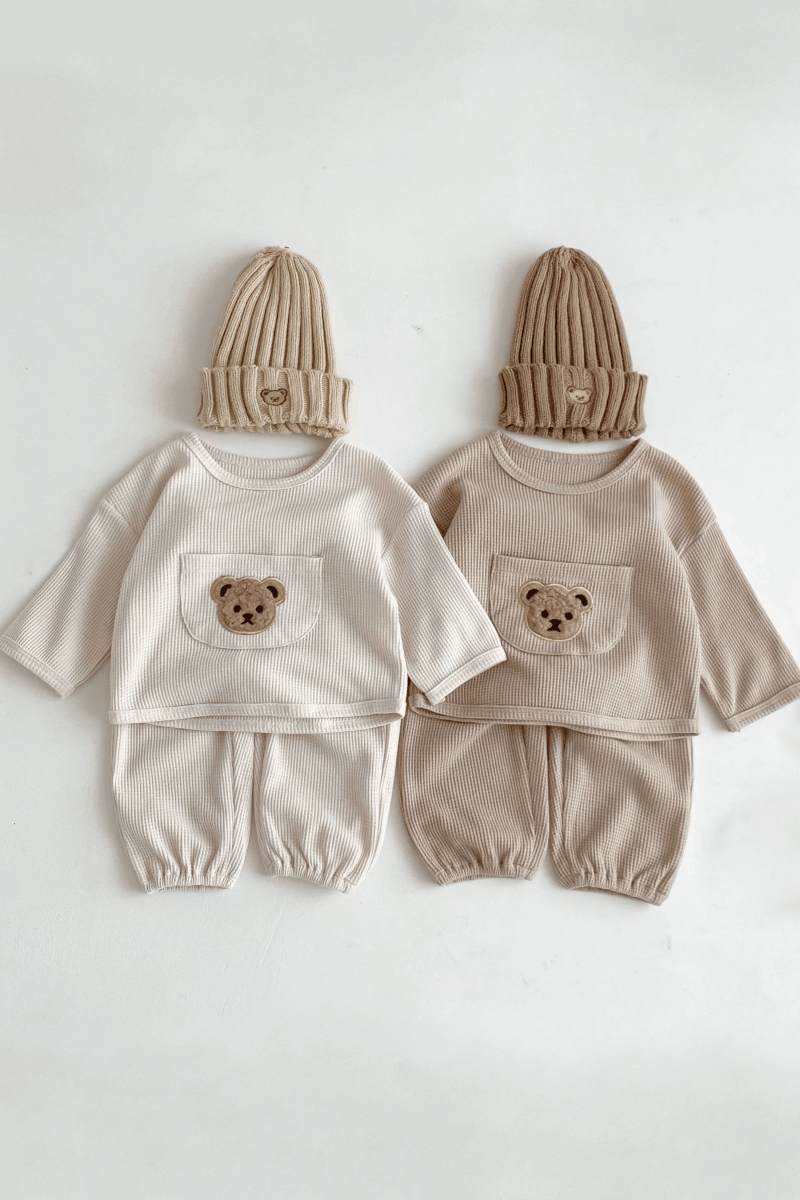 The Waffle Bear Tracksuit 100% Cotton - Cozy Crew Club