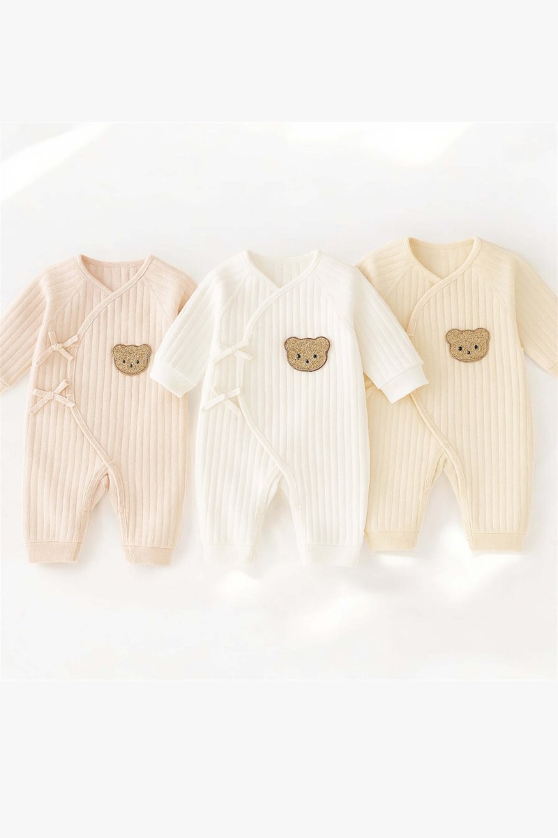The Teddy Bear Boucle Wrap Baby Grow Romper - Cozy Crew Club