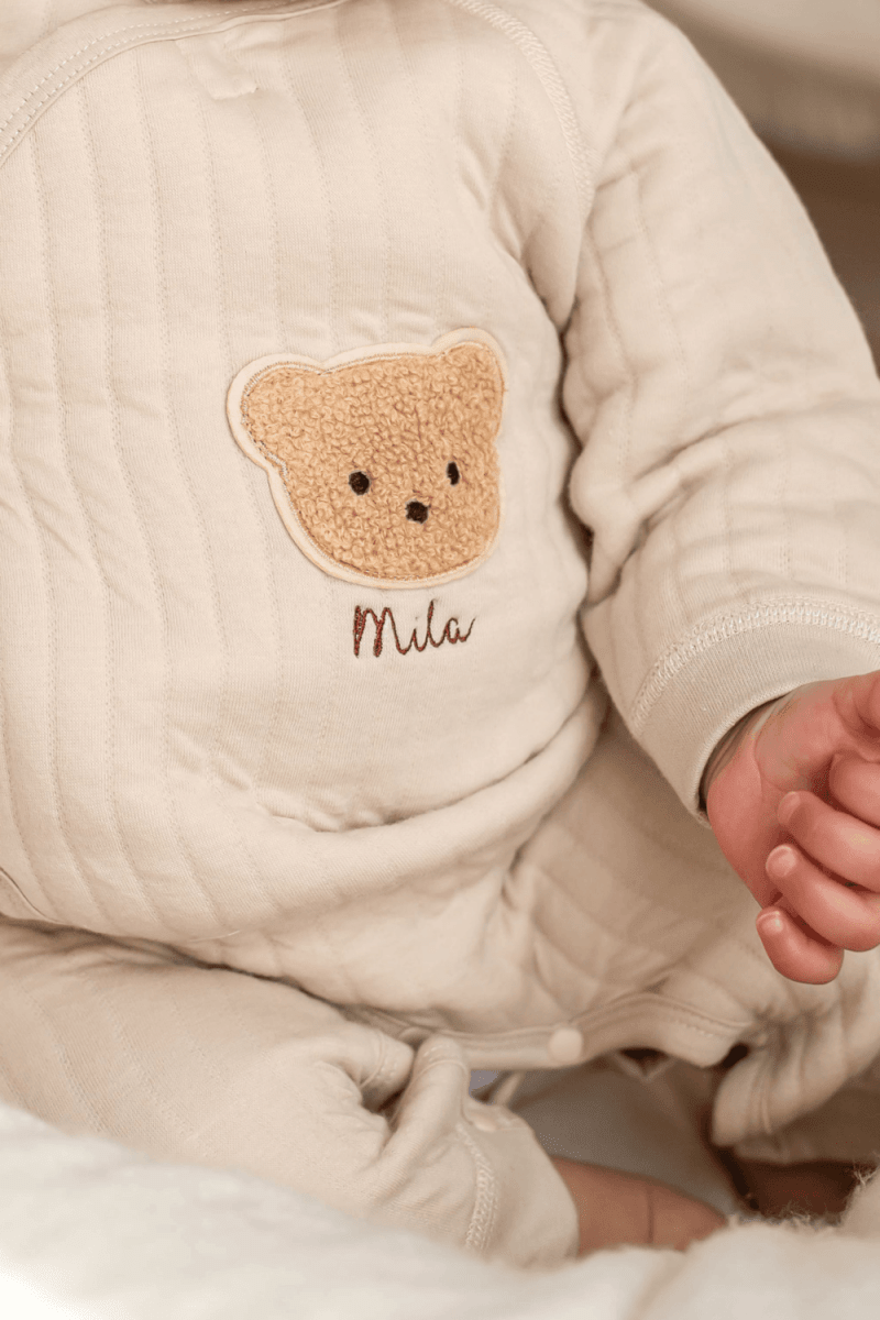 The Teddy Bear Boucle Wrap Baby Grow Romper - Cozy Crew Club