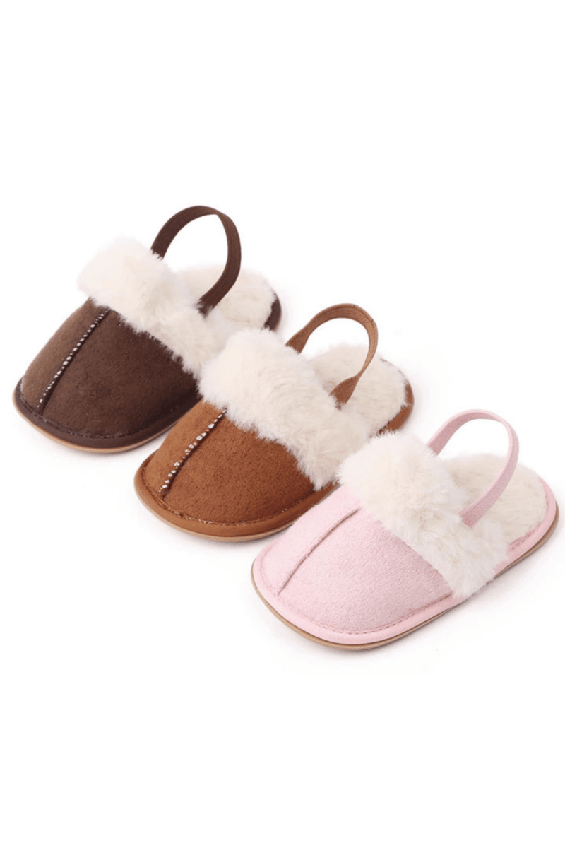The Fur Slippers Beige, Brown or Pink - Cozy Crew Club