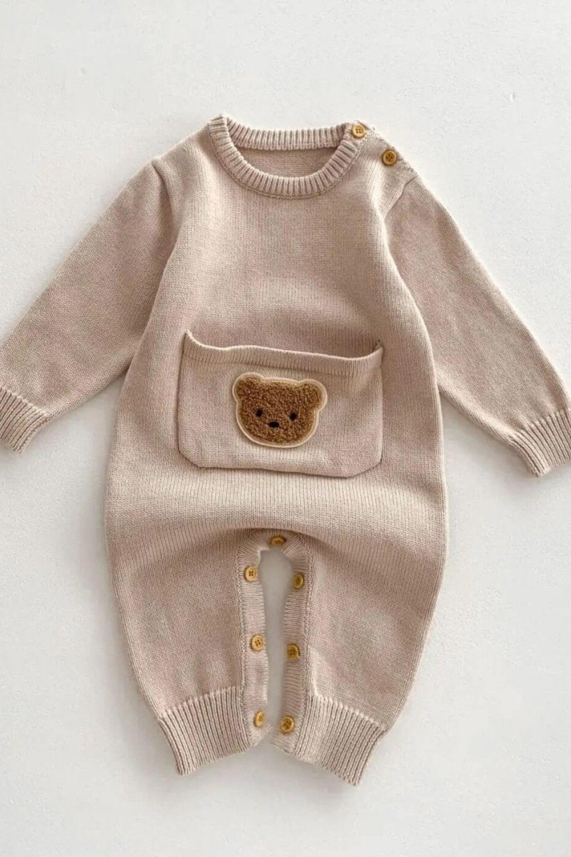 Waffle Bear One Piece Playsuit - Cozy Crew Club