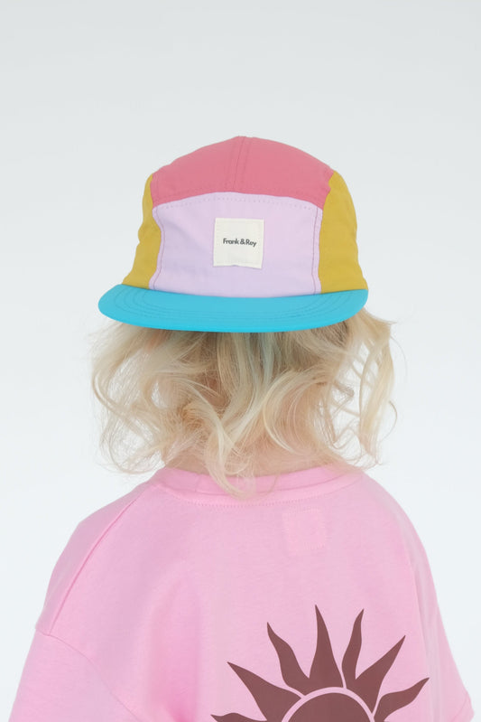 Colour Block 5 Panel Cap - Blue