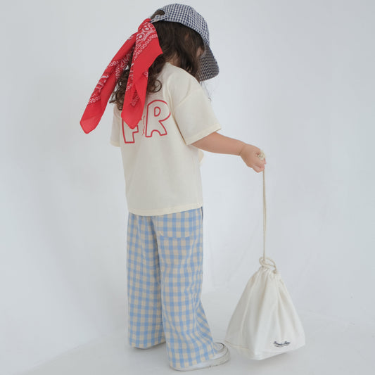 Gingham Play Trousers - Blue