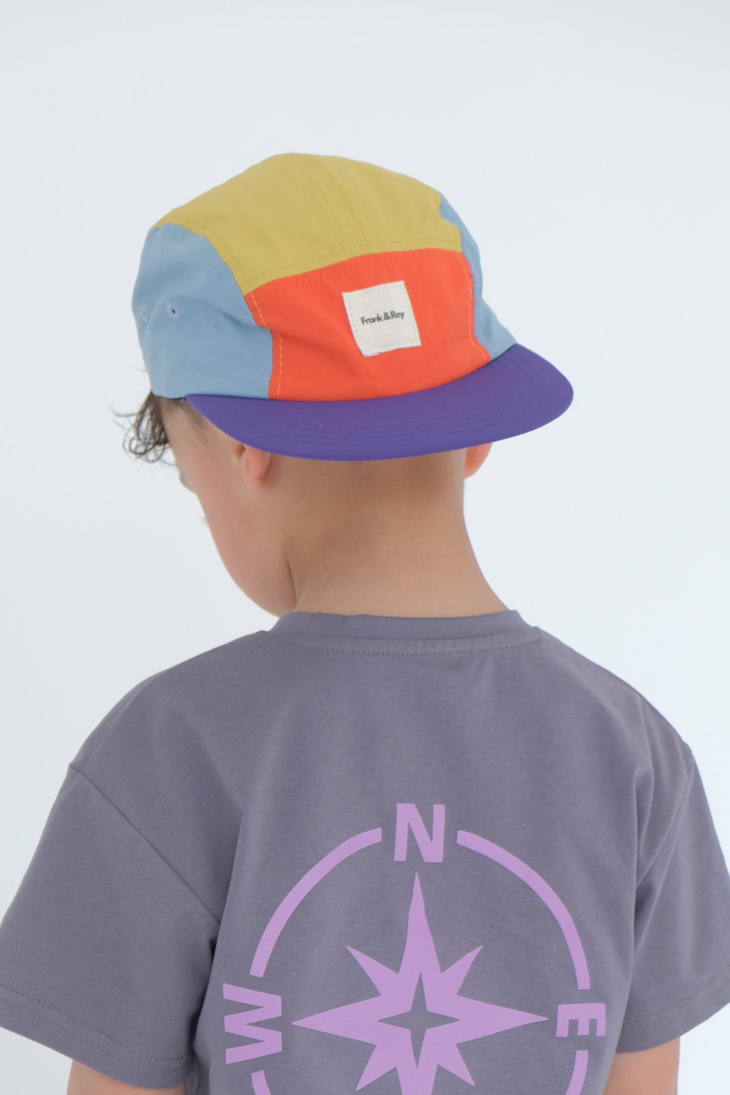 Colour Block 5 Panel Cap - Purple
