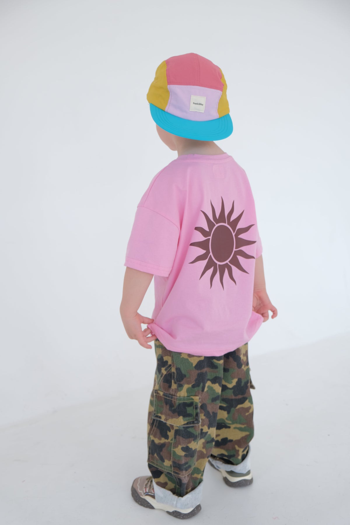 Colour Block 5 Panel Cap - Blue