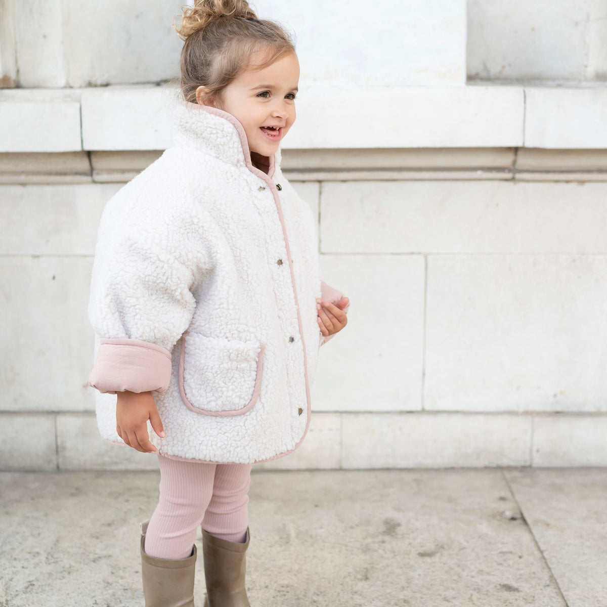 *PRE-ORDER* Reversible Teddy Coat - Dusky Pink