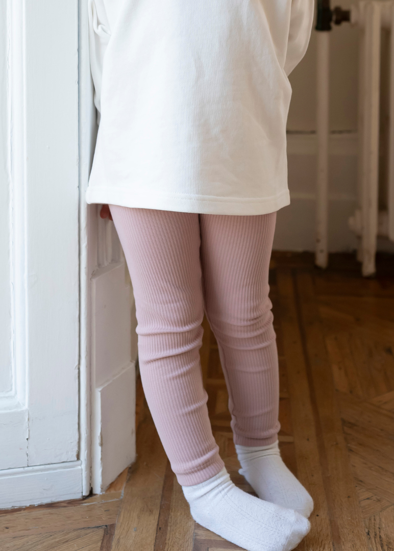 Ribbed Leggings in Pink
