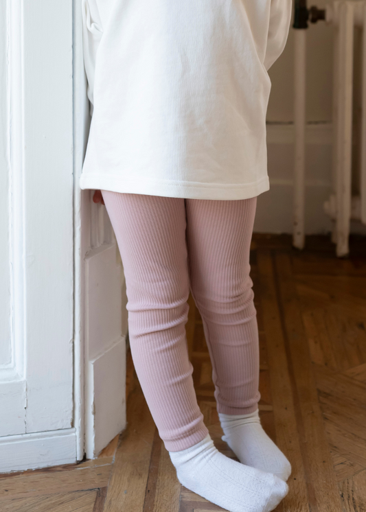 Ribbed Leggings in Pink