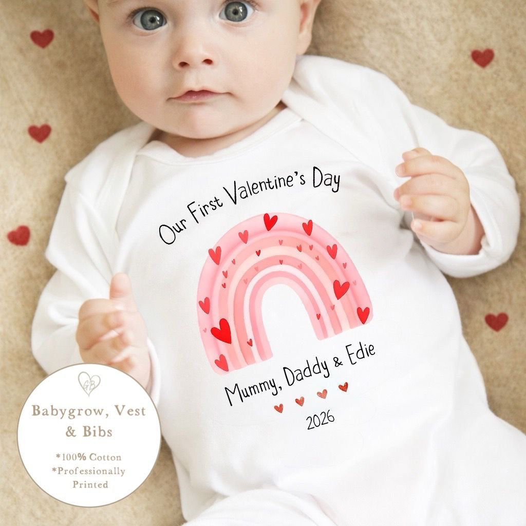 Personalised Valentine's Sleepsuit / Bodysuit - Love Bug Design