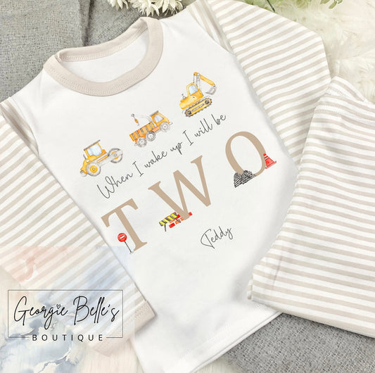 Personalised Birthday Pyjamas -  Digger Design