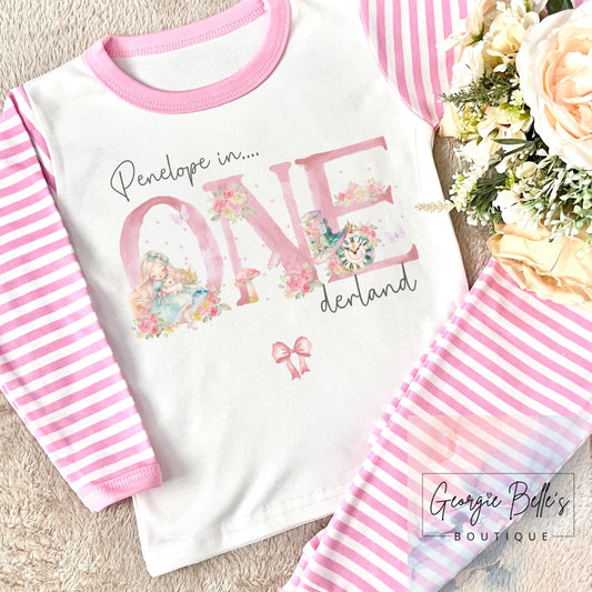 Personalised Birthday Pyjamas - Pink Onederland Design