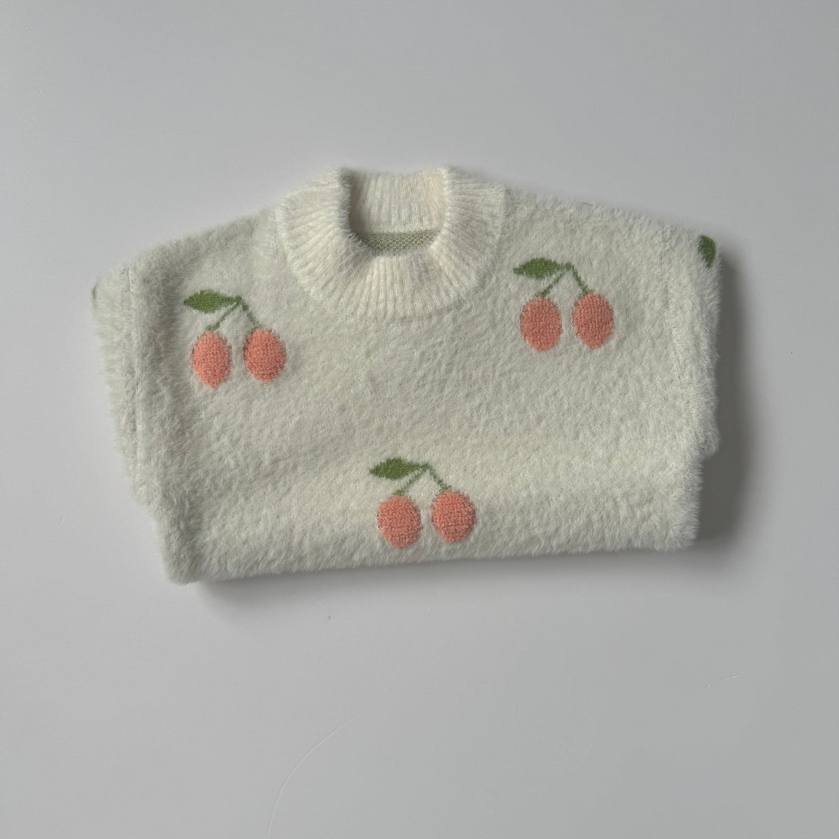Frosted Cherry Teddy Sweater — Sample