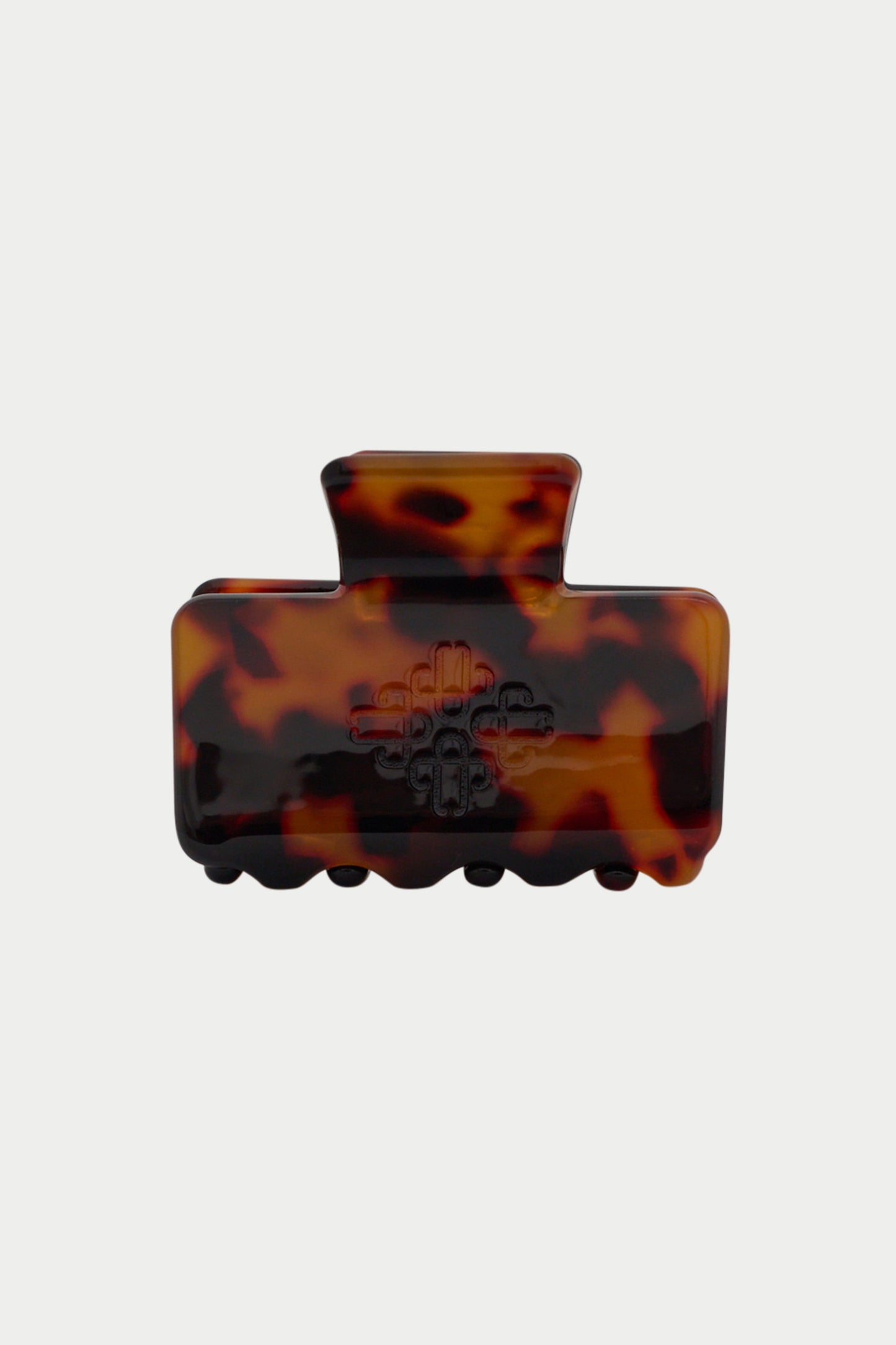 TORTOISESHELL MINI EMBLEM CLAW CLIP - BROWN