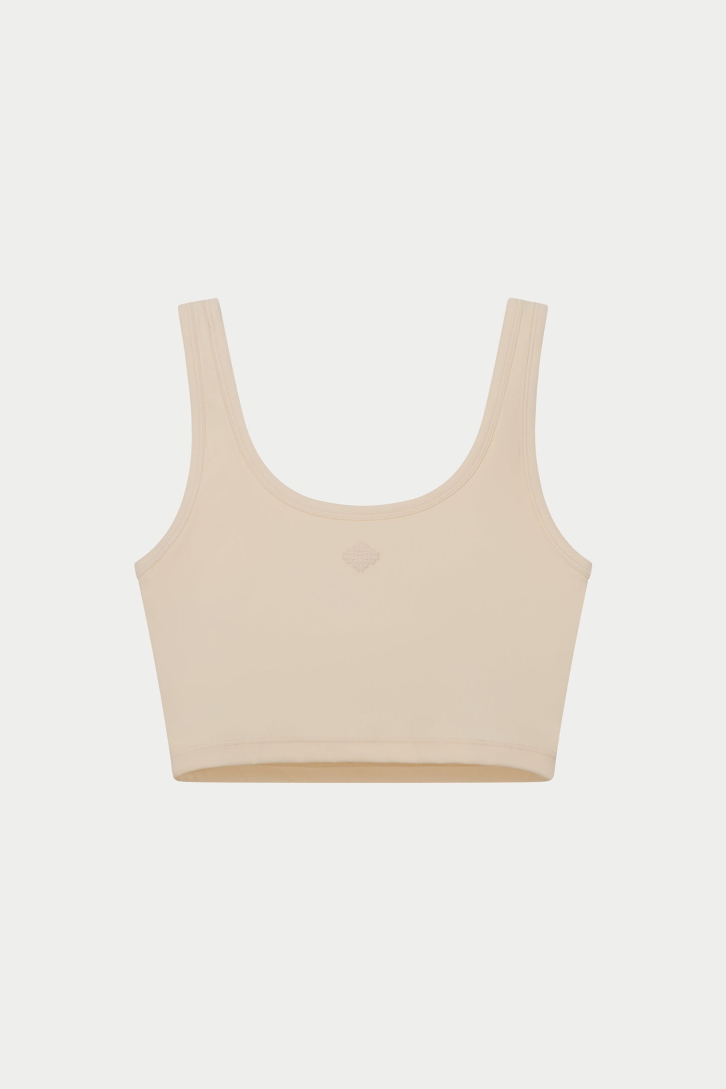 SCULPTING STRETCH EMBLEM SPORTS BRA - BUTTERMILK