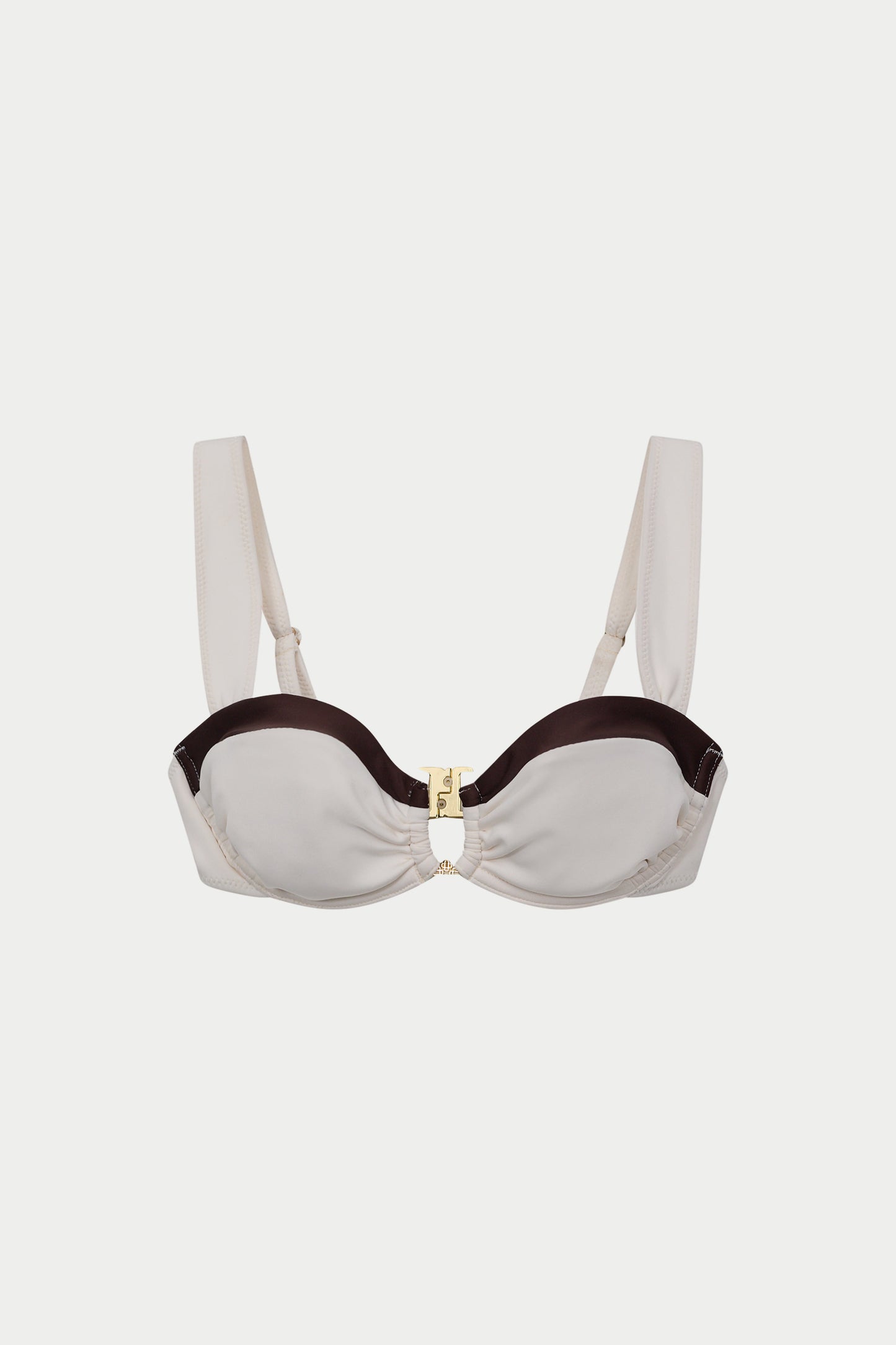DOUBLE LAYER BALCONETTE BIKINI TOP - CREAM
