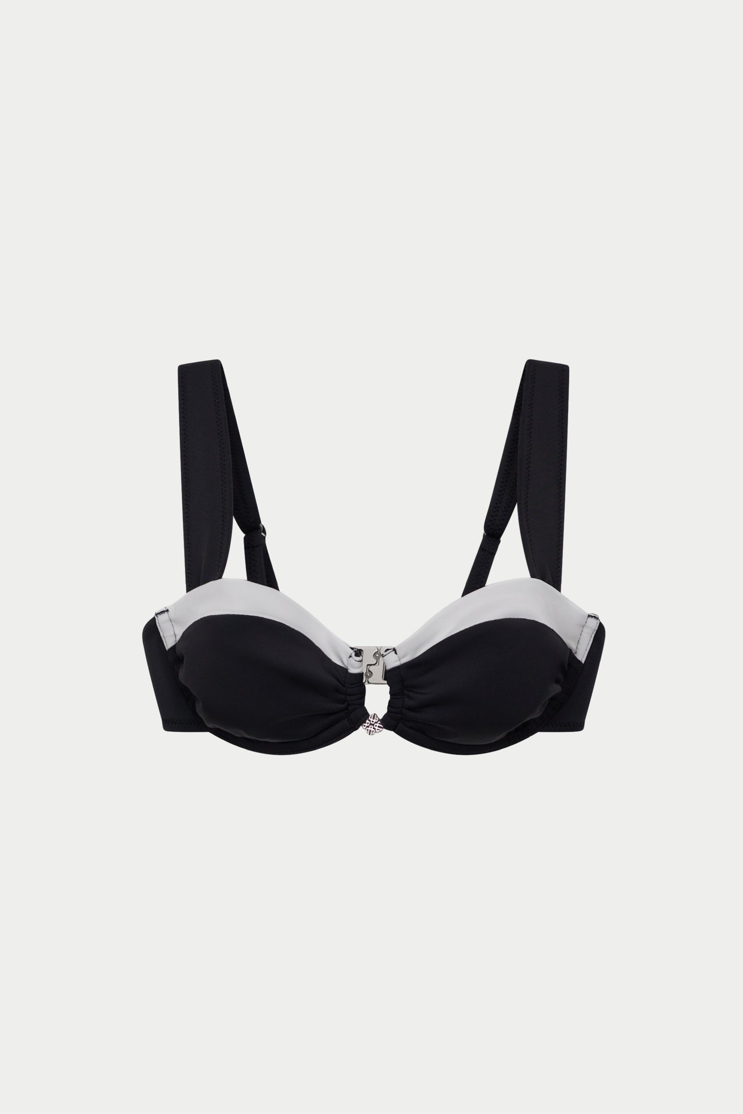 DOUBLE LAYER BALCONETTE BIKINI TOP - BLACK