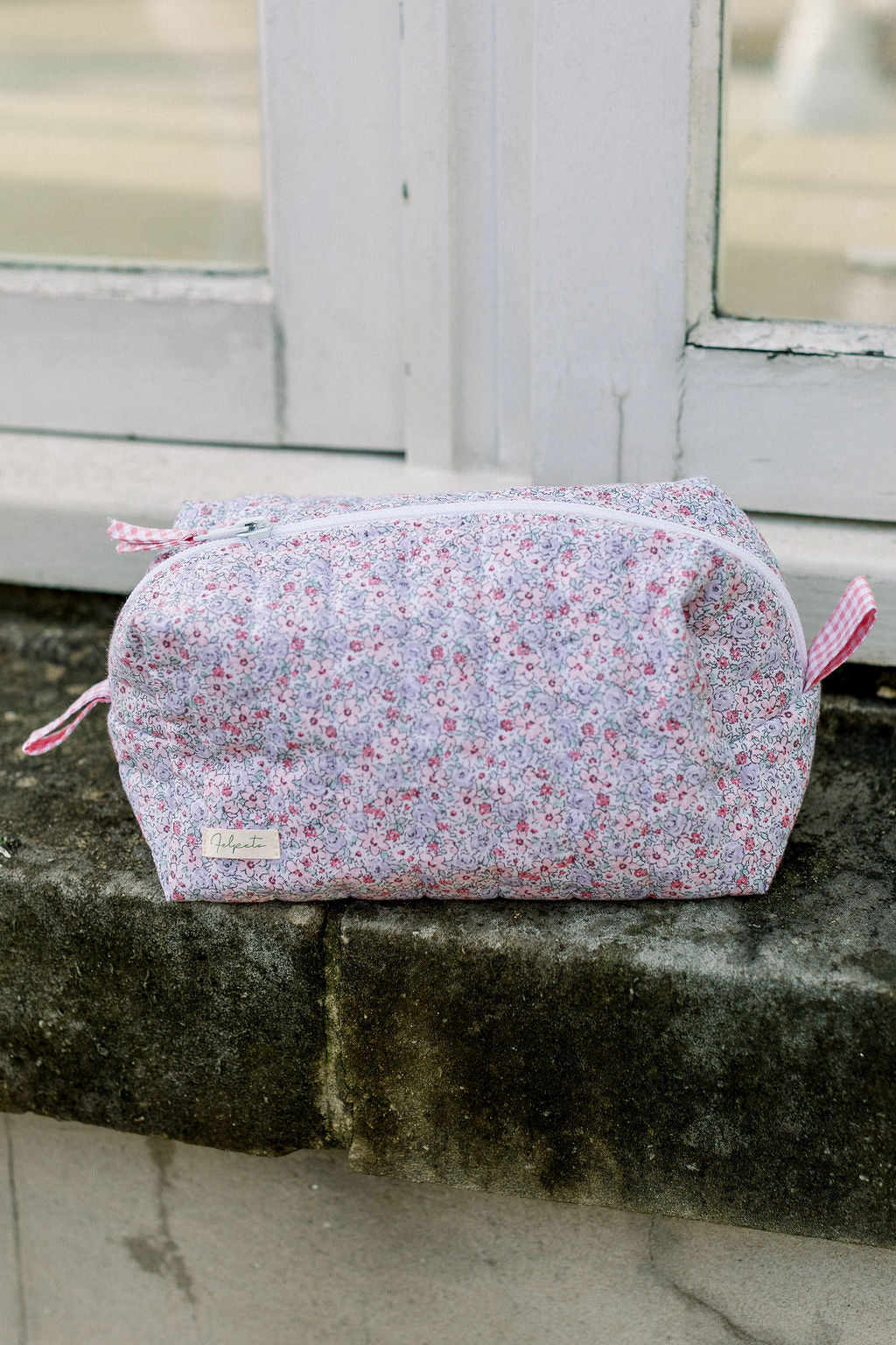 Toiletry Bag in Blue & Pink