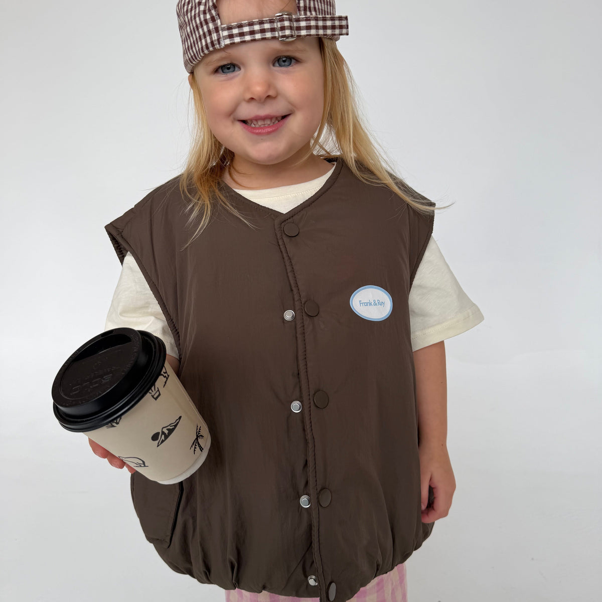 Chocolate Gingham Cap