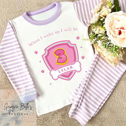 Personalised Birthday Pyjamas -  Dog Theme Design