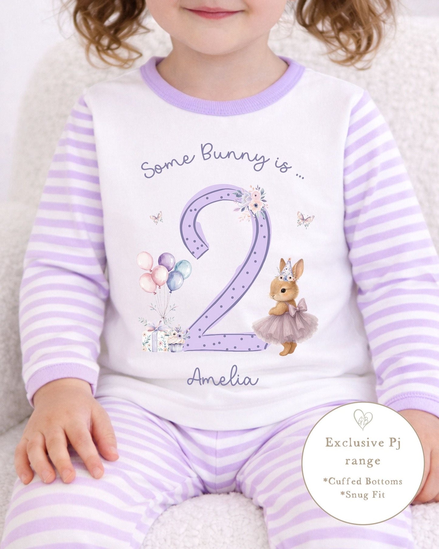 Personalised Birthday Pyjamas Some Bunny Design