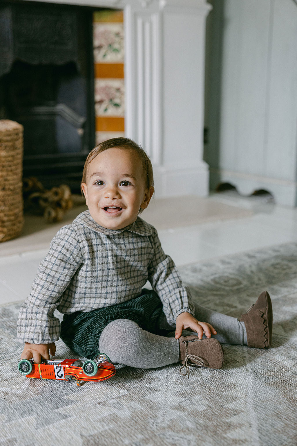 Peter Pan shirt in plaid franel