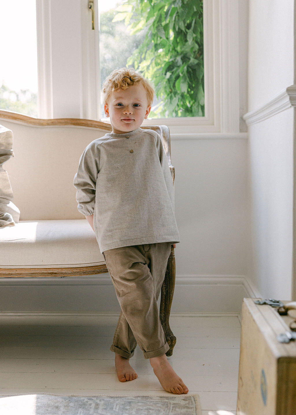 Cuffed Long Trousers in Corduroy