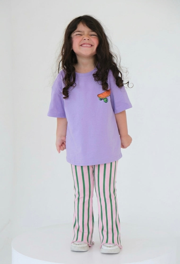 Ribbed Stripe Flares