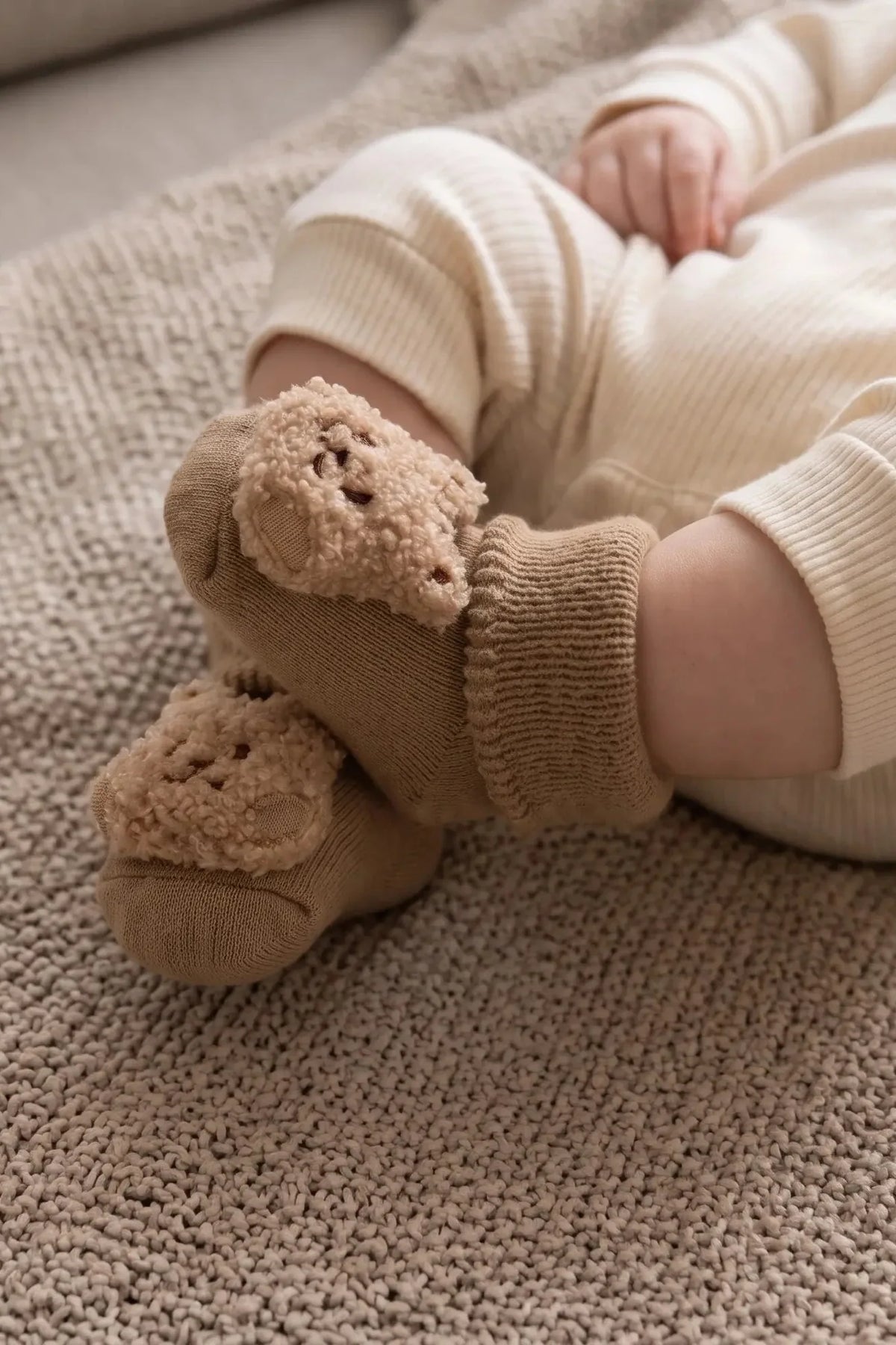 Boucle Teddy Slipper Socks For Little Feet