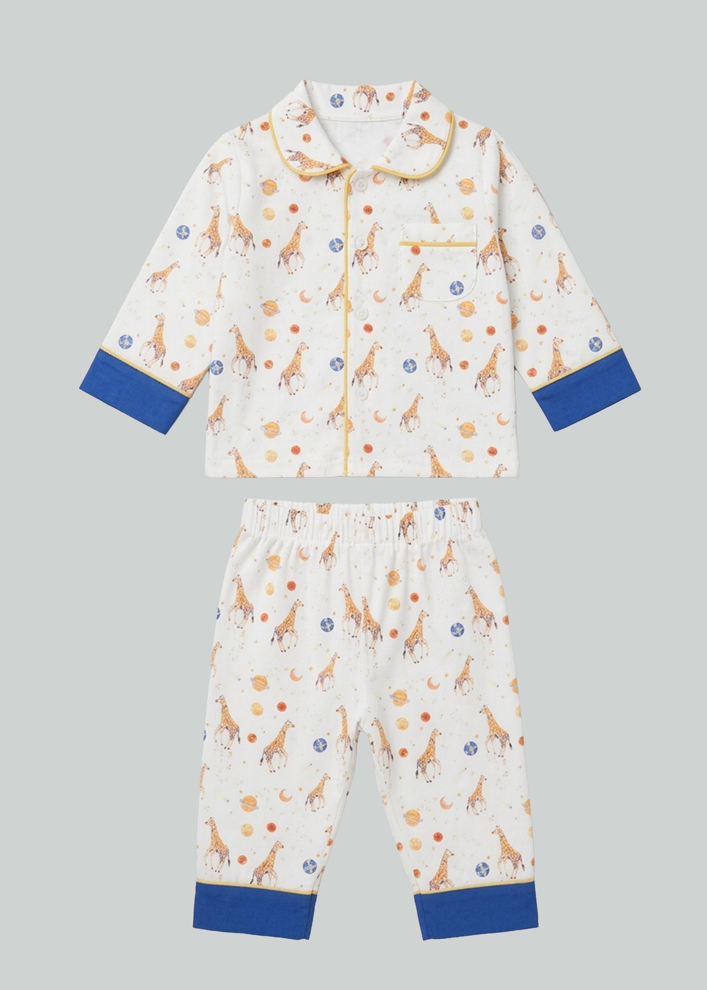 Giraffe Space Odyssey Organic Cotton Baby Pyjama Set