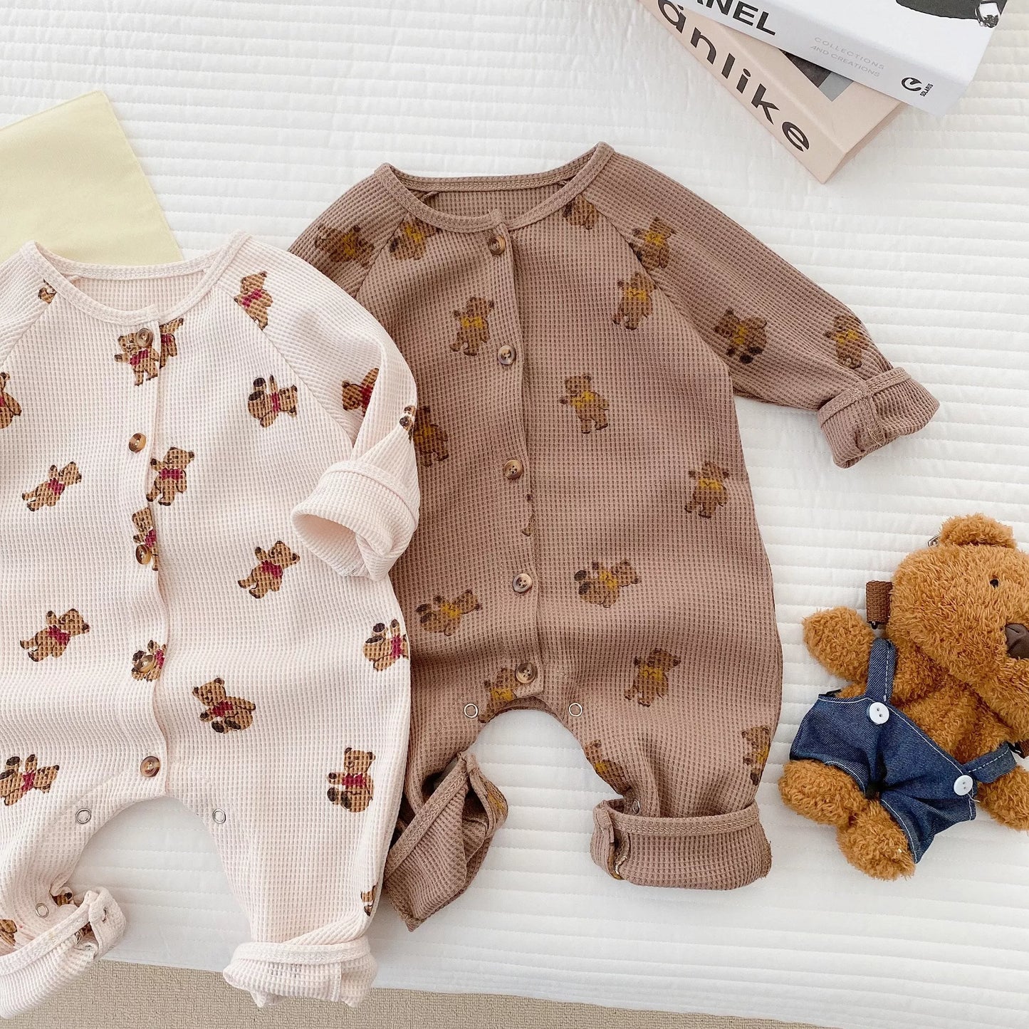Bear Romper in White