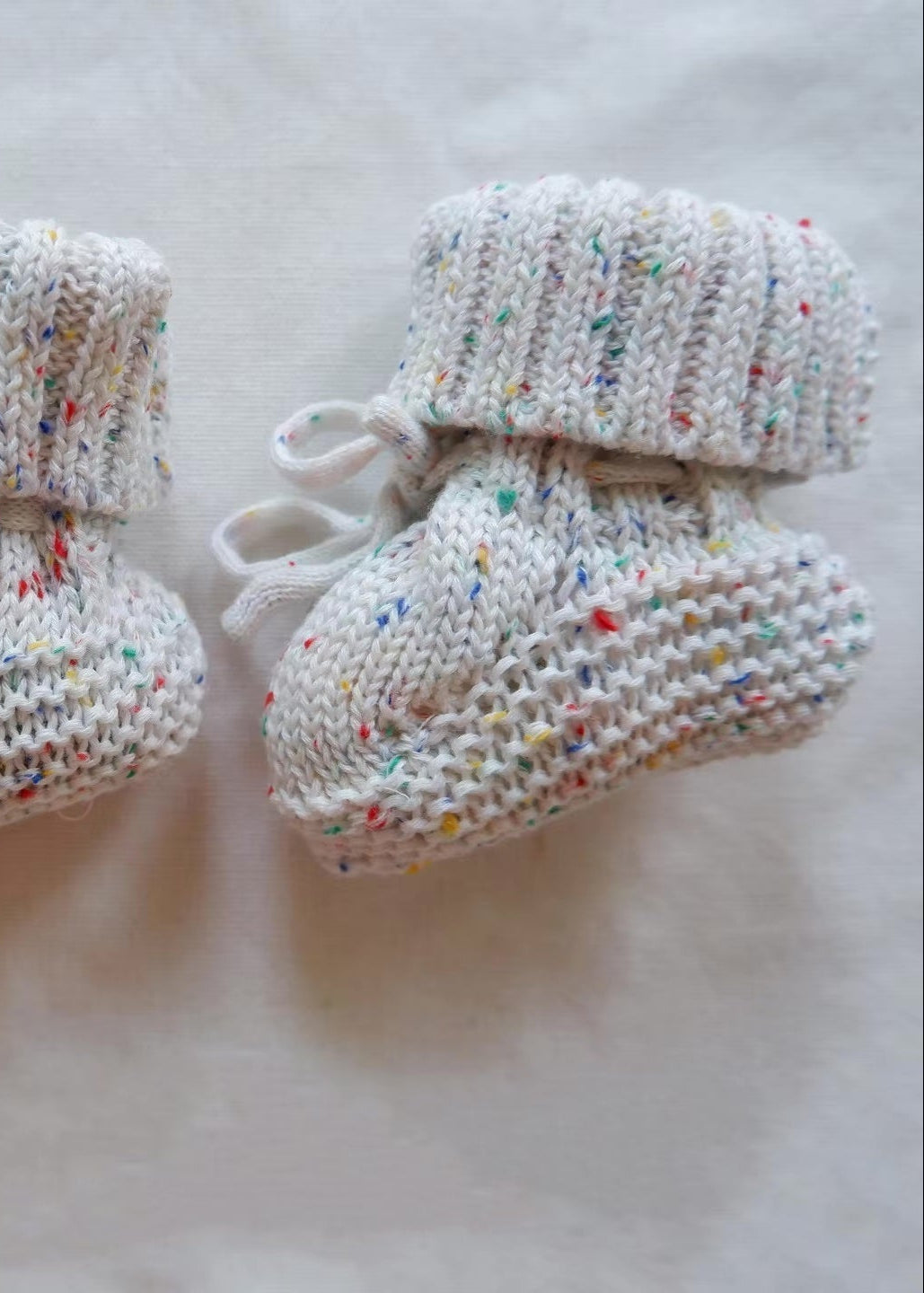 Cozy Speckle Knit Booties 100% Cotton