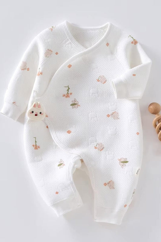 The Snuggle Bun Boucle Wrap Baby Grow Romper - Cozy Crew Club