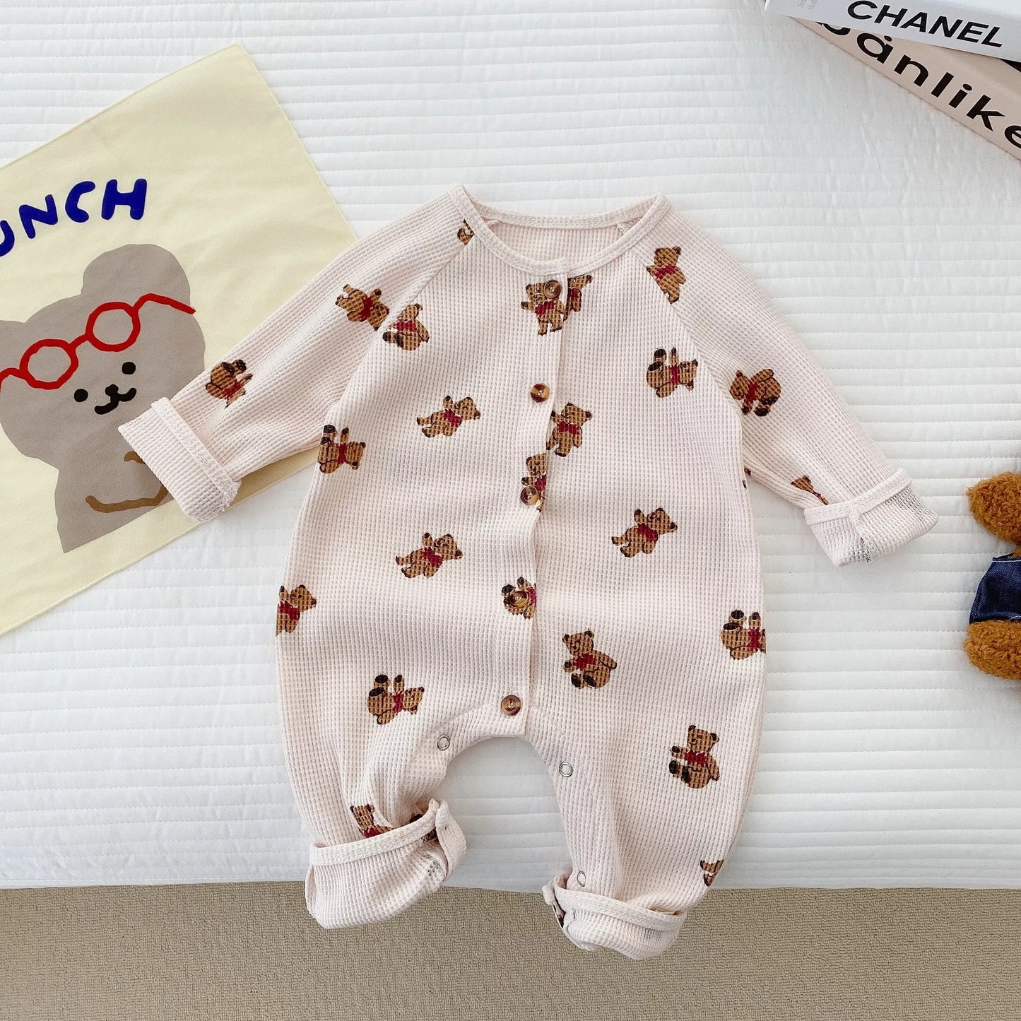 Bear Romper in White