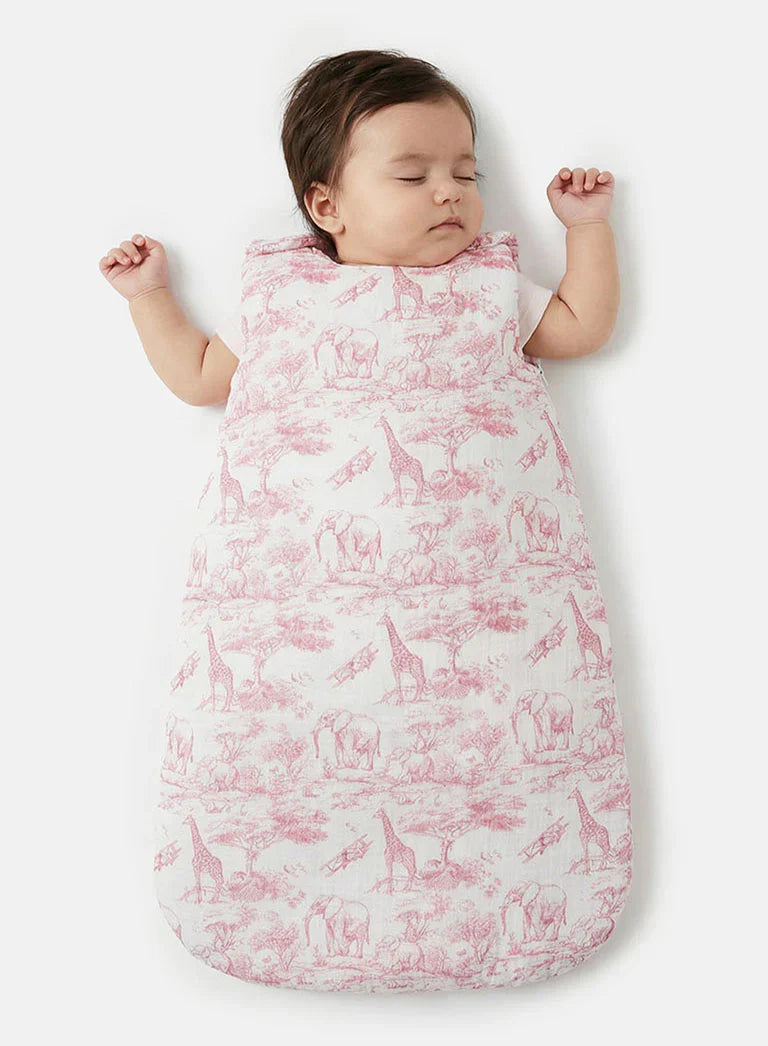The Little Toile Pink Sleeping Bag - Rose & Albert