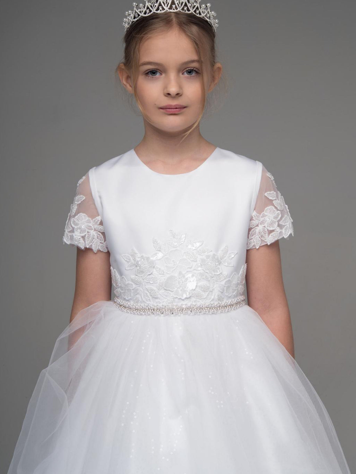 'Nancy' White Communion Dress - Rose & Albert