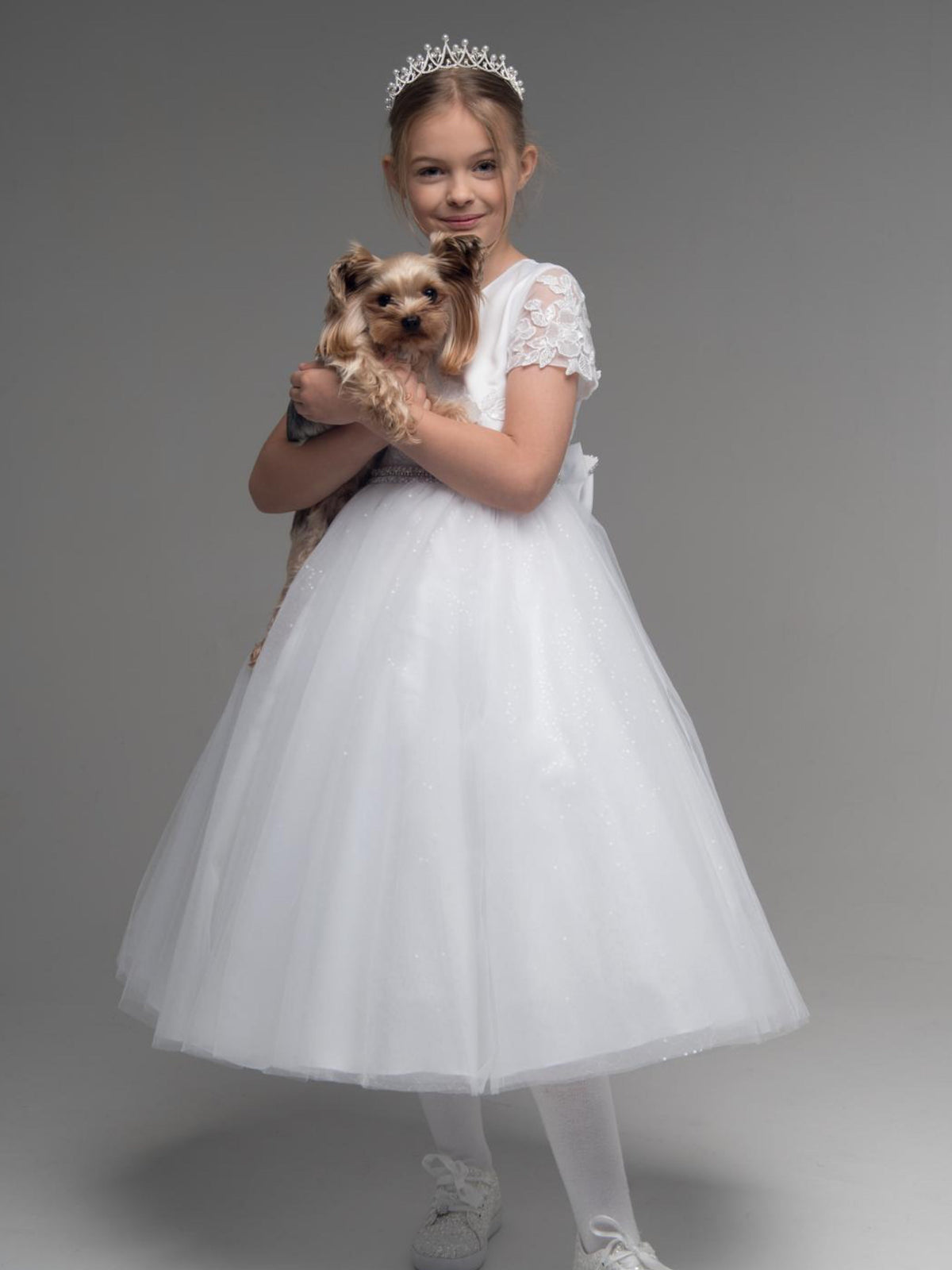 'Nancy' White Communion Dress - Rose & Albert