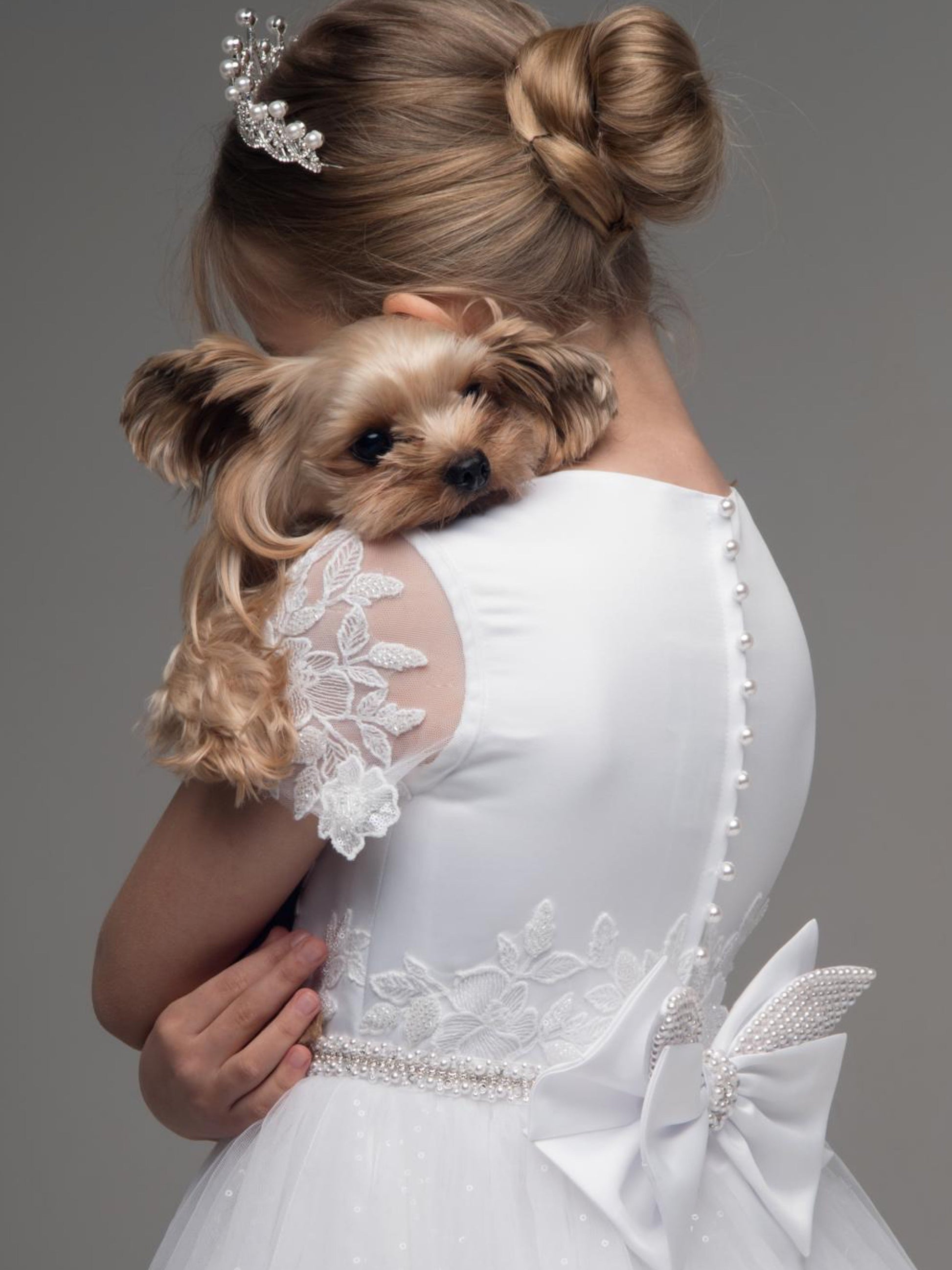 'Nancy' White Communion Dress - Rose & Albert