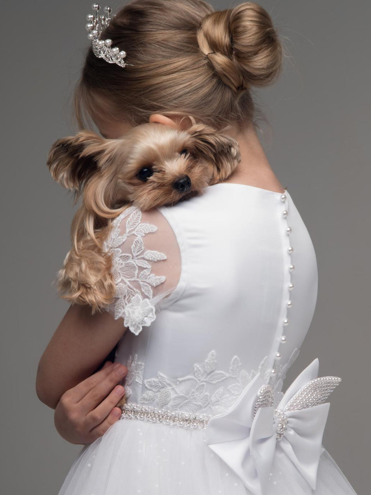 'Nancy' White Communion Dress - Rose & Albert