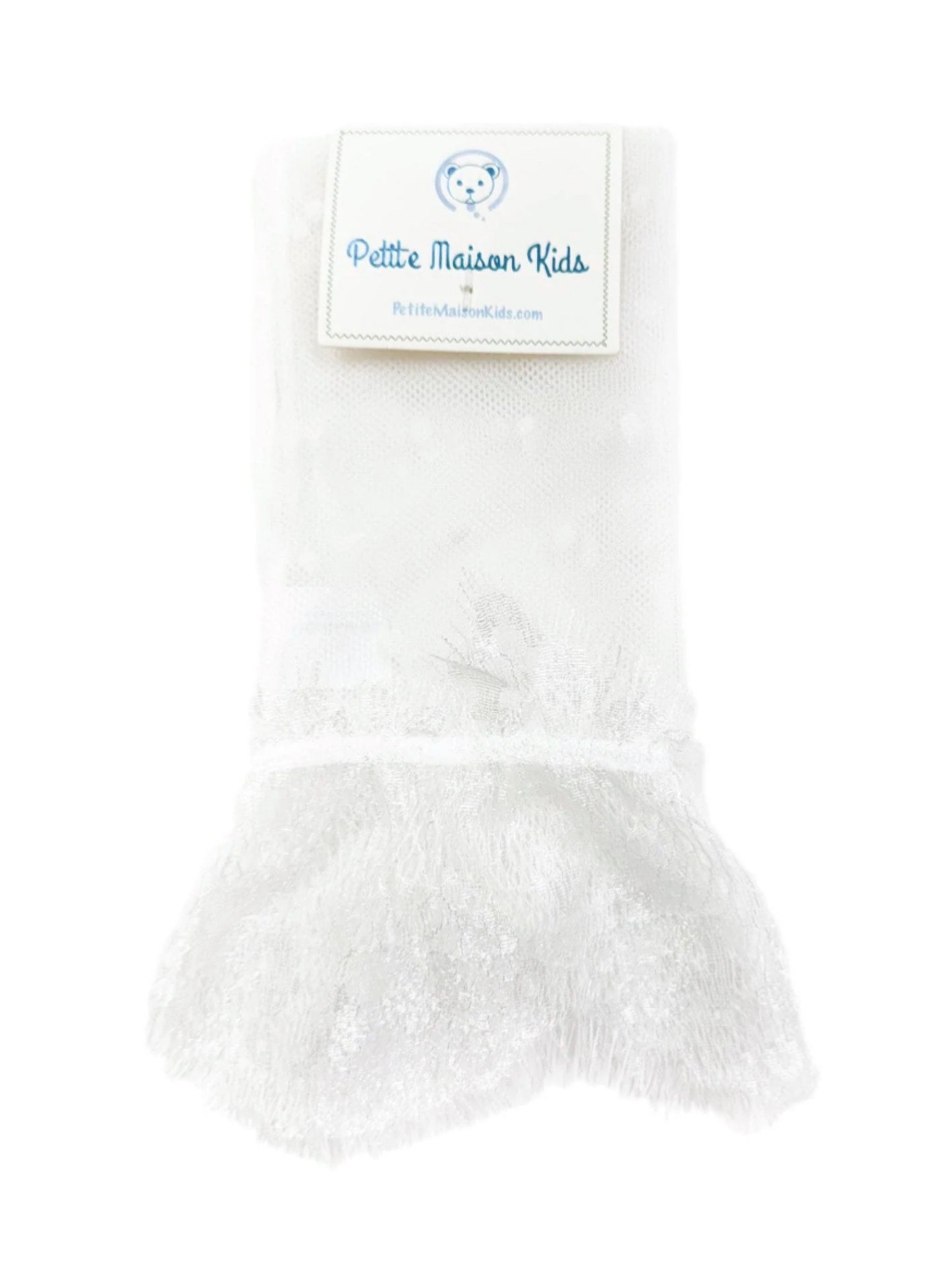 Petite Maison Kids Ivy White Polka Dot Lace Sock - Rose & Albert