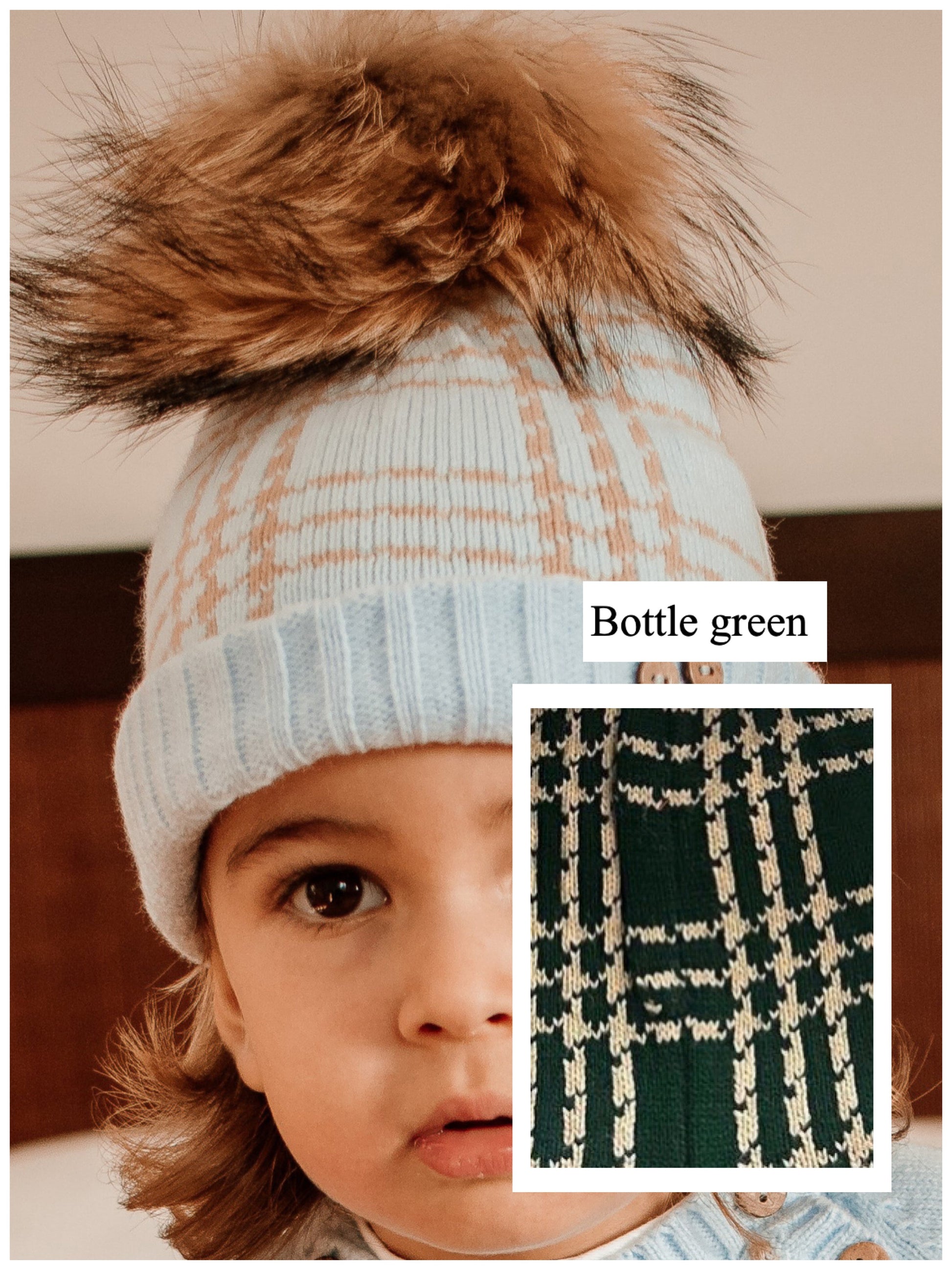Rahigo Bottle Green Knitted Pom Hat - Rose & Albert
