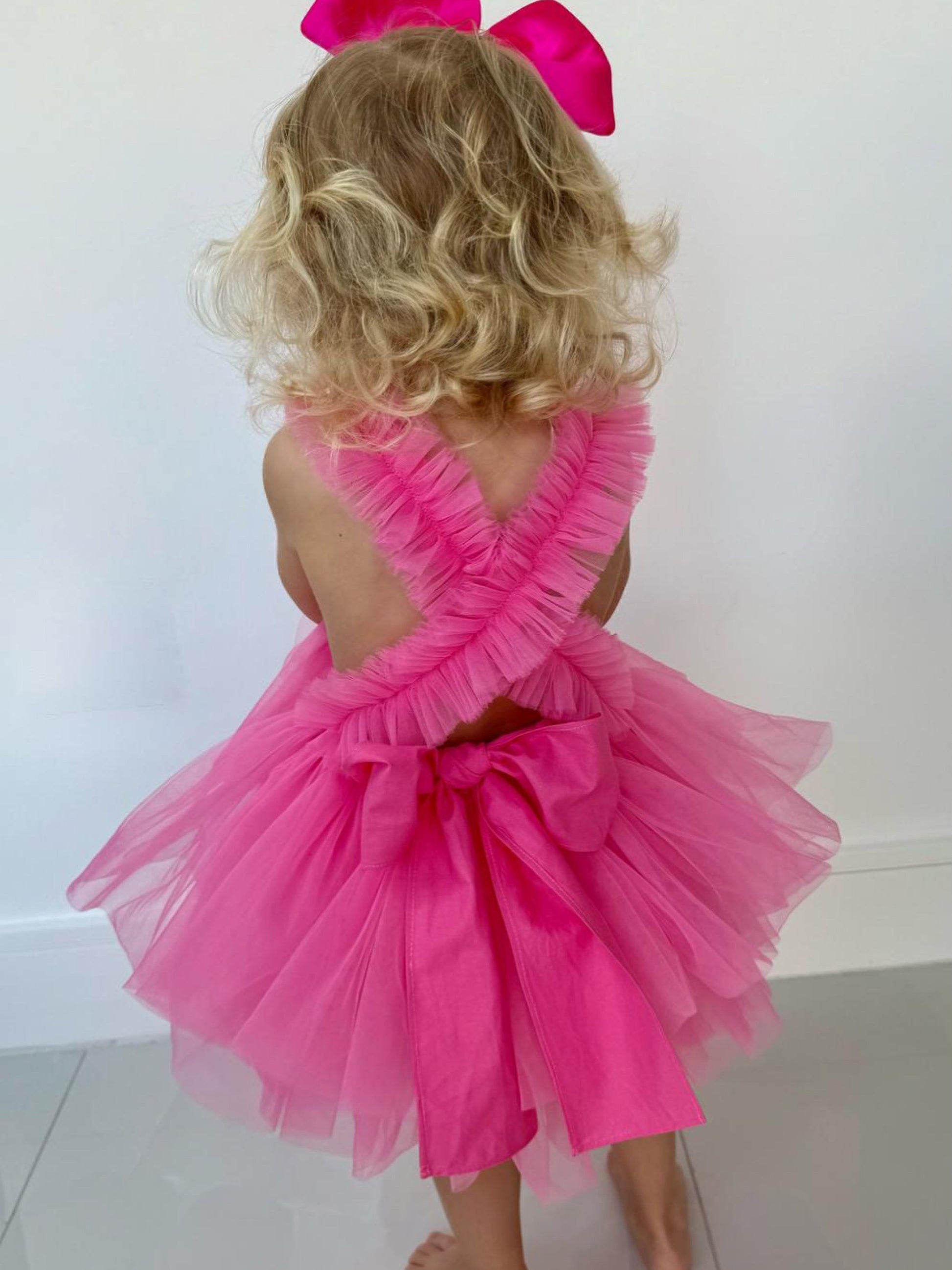 'Lovella' Hot Pink Tulle Romper - Rose & Albert