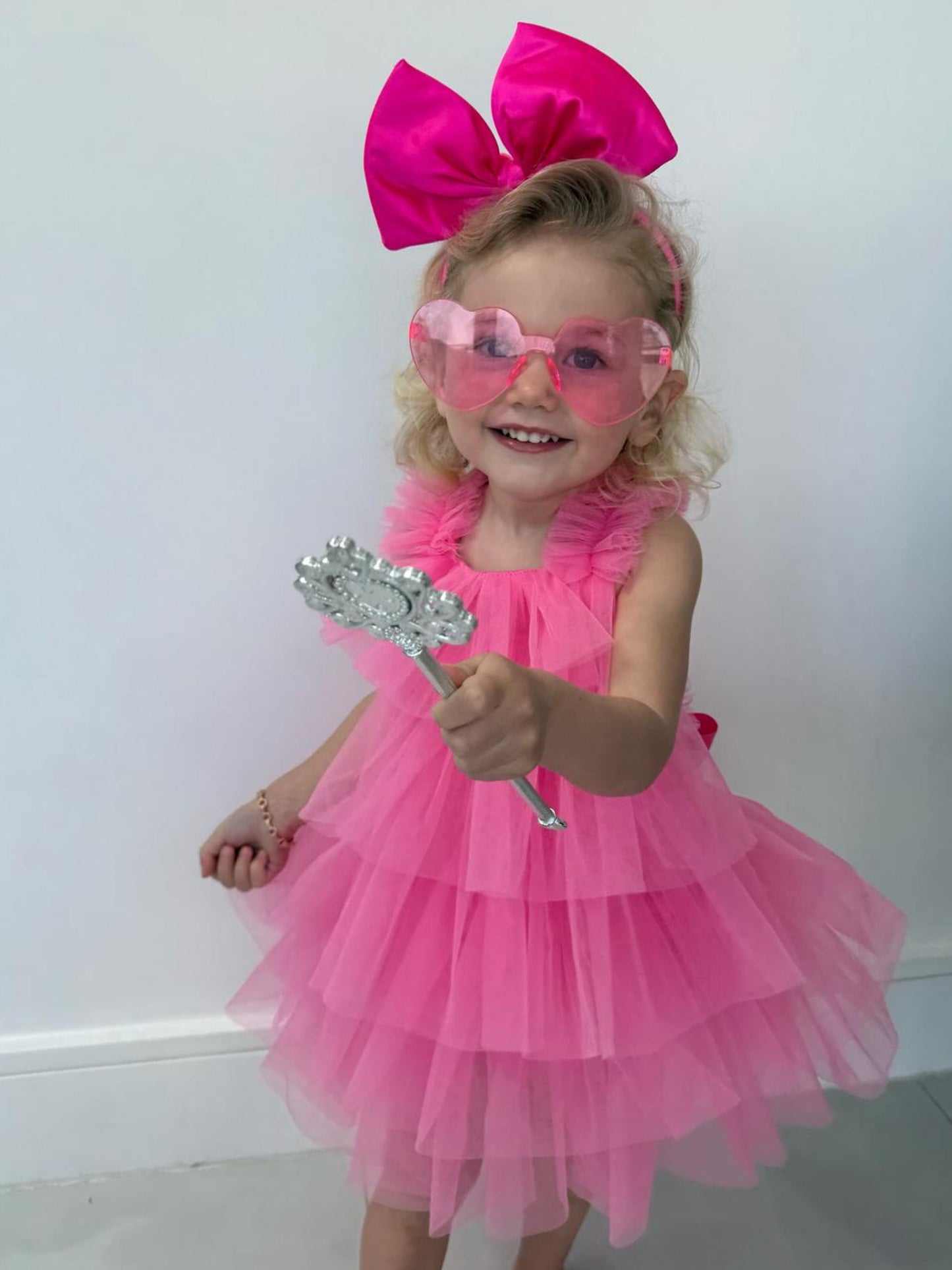 'Lovella' Hot Pink Tulle Romper - Rose & Albert
