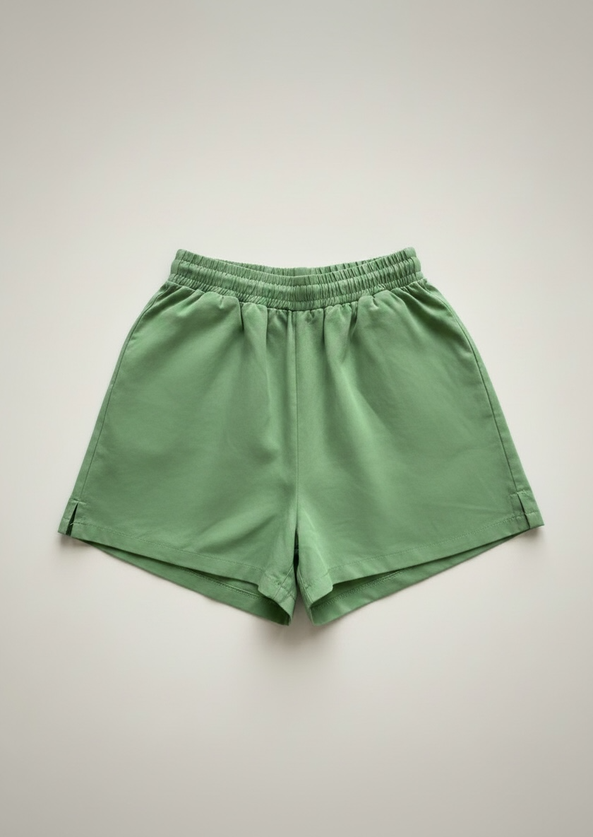 Green Cotton shorts