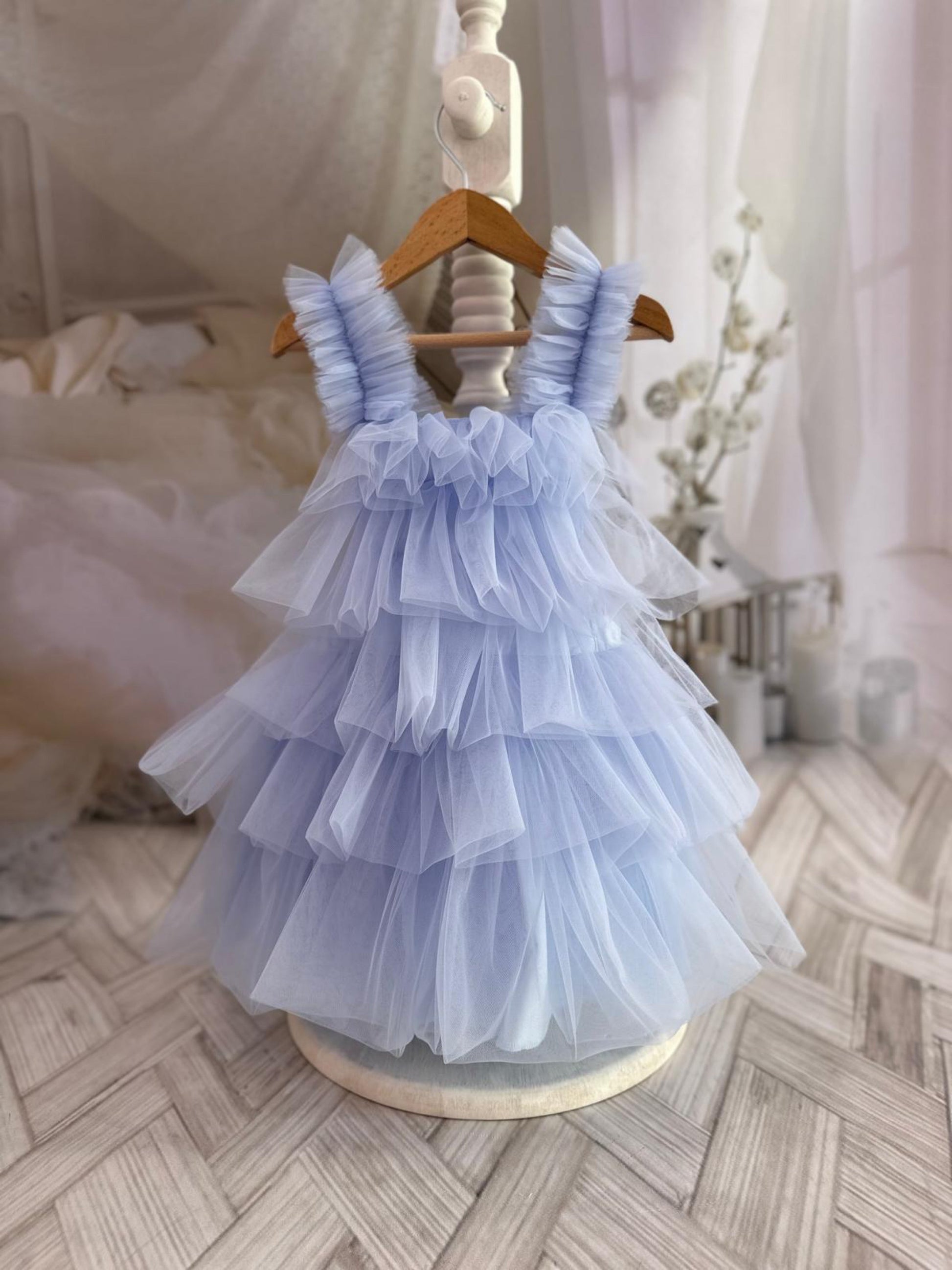 'Lovella' Blue Tulle Romper - Rose & Albert