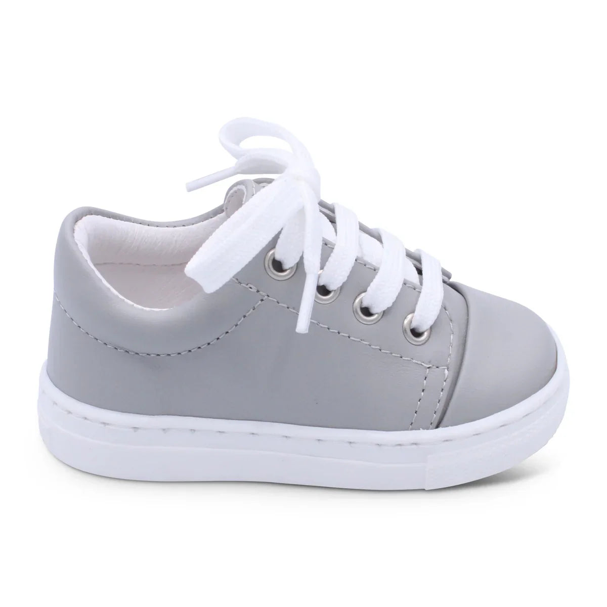 Borboleta Light Grey 'Santiago' Leather Trainers - Rose & Albert